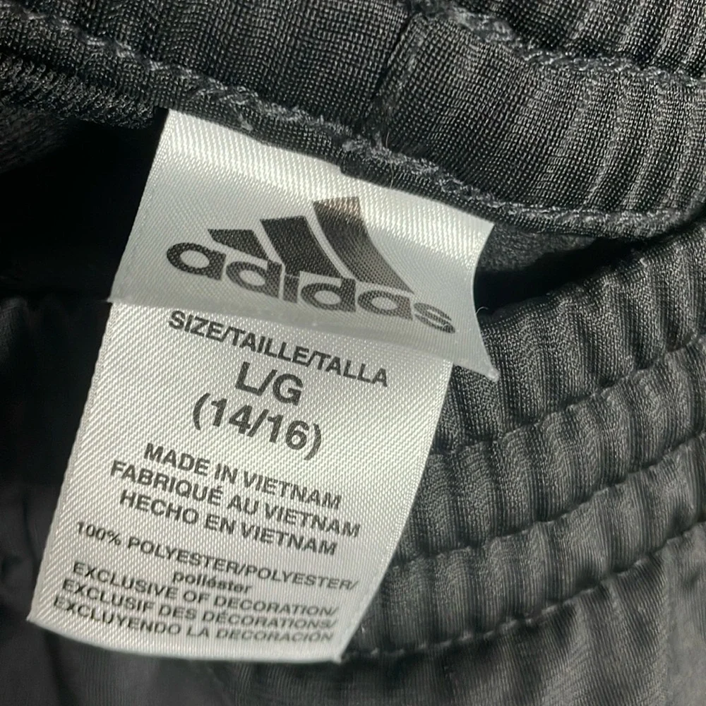 Adidas Black Stripe Sweatpants Joggers Soccer Pants Boys 14/16